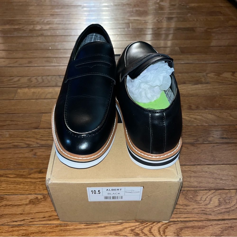 Vance Co Albert Vegan Leather Penny Loafers Black Leather Men’s Size 10.5 - Picture 9 of 15